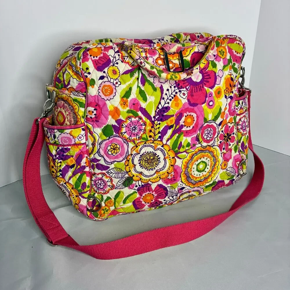Vera Bradley Weekender Pink Floral Multicolor Bag Travel Vacay Cottagecore EUC
